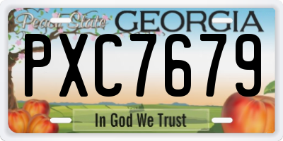 GA license plate PXC7679