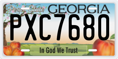 GA license plate PXC7680