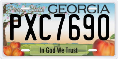 GA license plate PXC7690