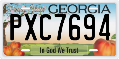 GA license plate PXC7694
