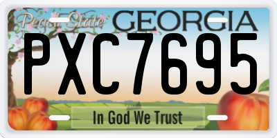 GA license plate PXC7695