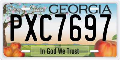 GA license plate PXC7697