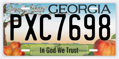 GA license plate PXC7698