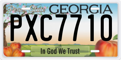 GA license plate PXC7710