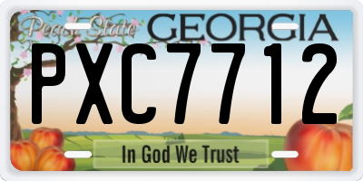 GA license plate PXC7712