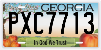 GA license plate PXC7713