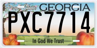 GA license plate PXC7714