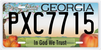 GA license plate PXC7715