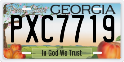 GA license plate PXC7719