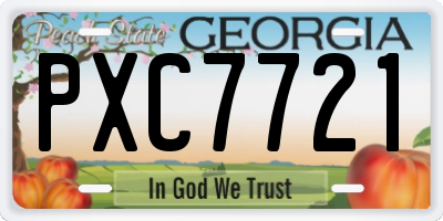 GA license plate PXC7721