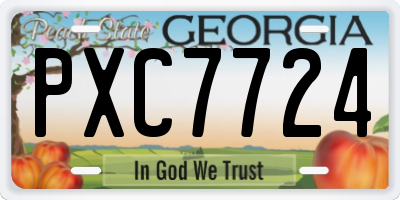 GA license plate PXC7724