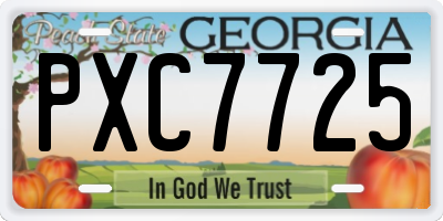 GA license plate PXC7725