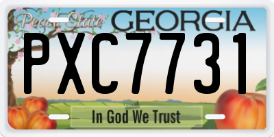 GA license plate PXC7731