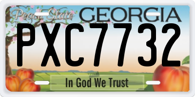 GA license plate PXC7732