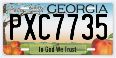 GA license plate PXC7735