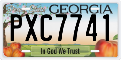 GA license plate PXC7741