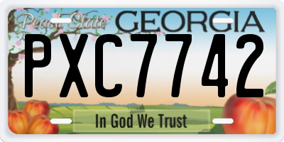 GA license plate PXC7742