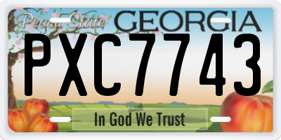 GA license plate PXC7743
