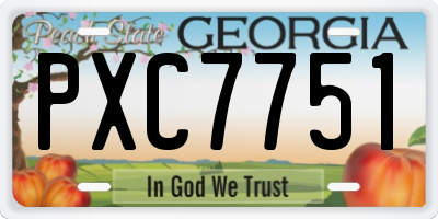 GA license plate PXC7751