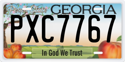 GA license plate PXC7767