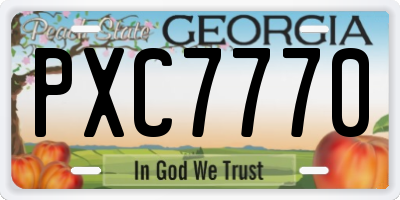 GA license plate PXC7770