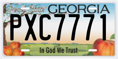 GA license plate PXC7771