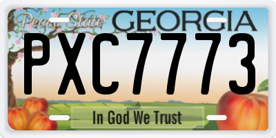 GA license plate PXC7773