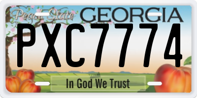 GA license plate PXC7774