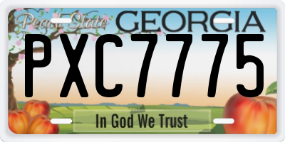 GA license plate PXC7775