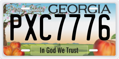 GA license plate PXC7776
