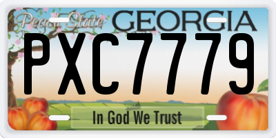 GA license plate PXC7779