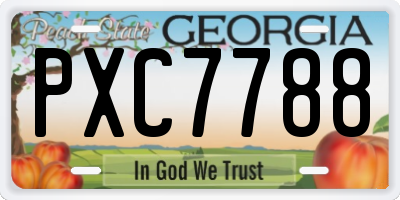GA license plate PXC7788