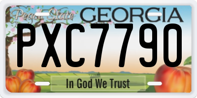 GA license plate PXC7790