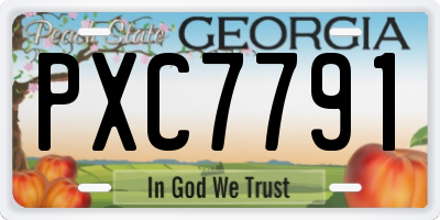 GA license plate PXC7791