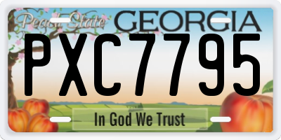 GA license plate PXC7795