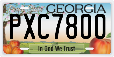 GA license plate PXC7800