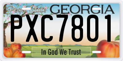 GA license plate PXC7801