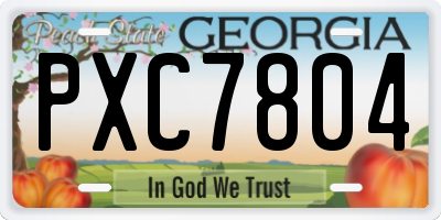 GA license plate PXC7804