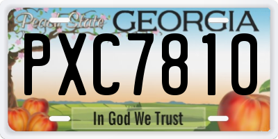 GA license plate PXC7810