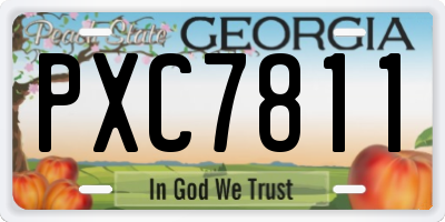 GA license plate PXC7811