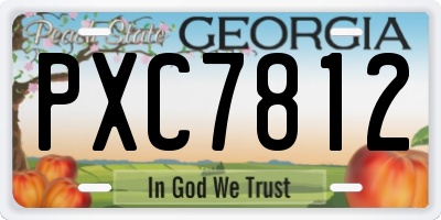 GA license plate PXC7812