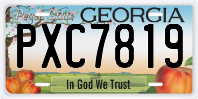 GA license plate PXC7819