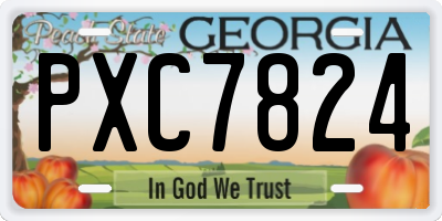 GA license plate PXC7824