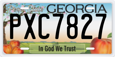 GA license plate PXC7827