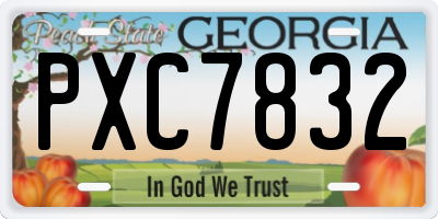 GA license plate PXC7832