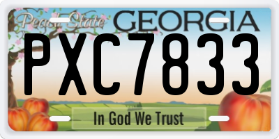 GA license plate PXC7833