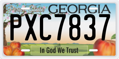 GA license plate PXC7837
