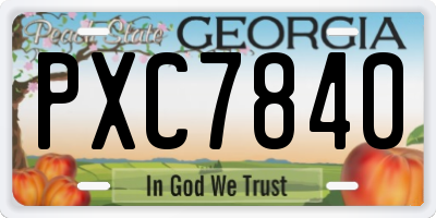 GA license plate PXC7840