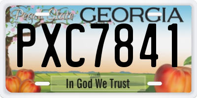GA license plate PXC7841