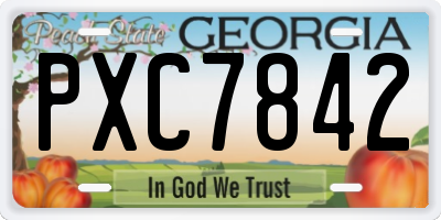 GA license plate PXC7842